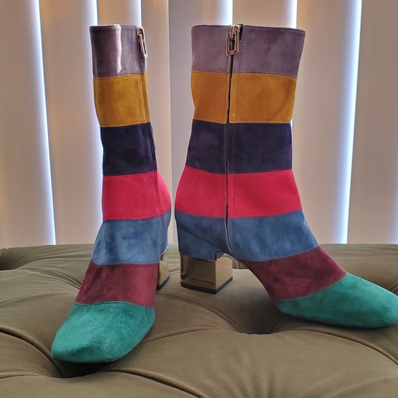 Roger Vivier Striped Podium Ankle Boots - Picture 2 of 12